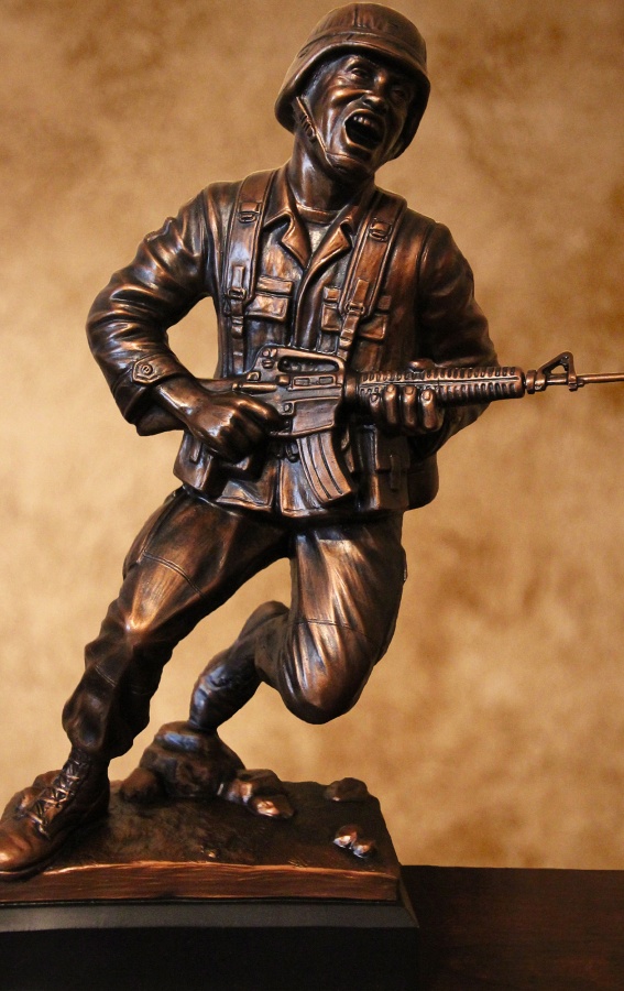 US Marine Charging into Battle Sculpture