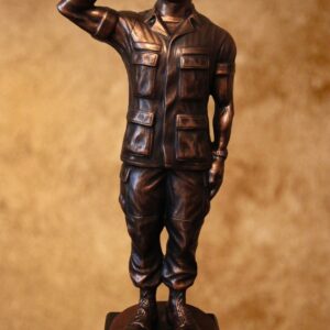 Saluting US Army Soldier with Cap