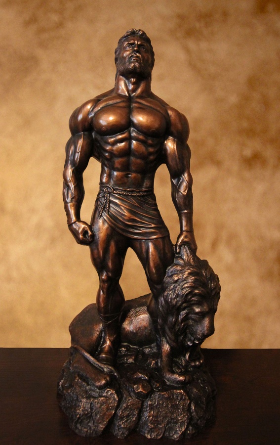 samson lion trophy a biblical bodybuilding award